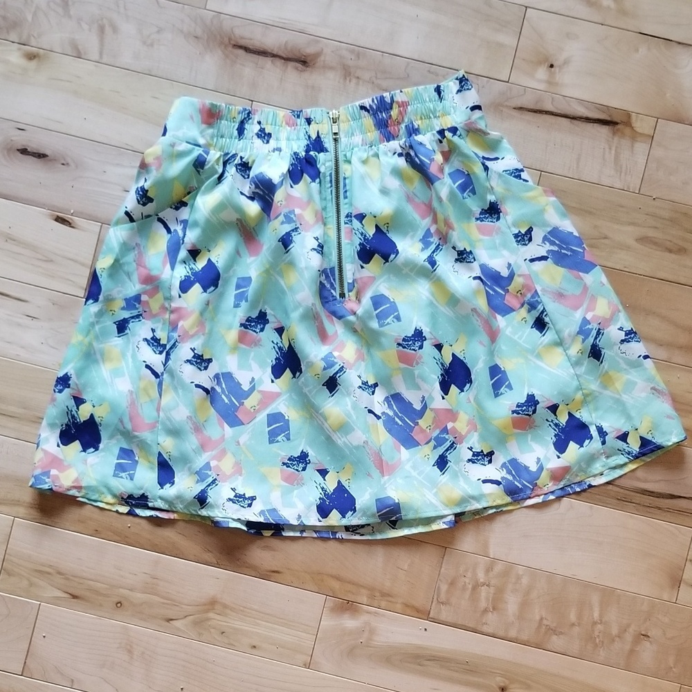 Pastel watercolor miniskirt